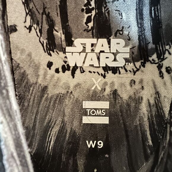 NEW STAR WARS x TOMS Trvl Lite Black Space Print Slip On Shoes Women's 9/Men's 7 - Picture 13 of 14